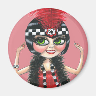 Tancing Flapper Girl Roaring 20 Magnet