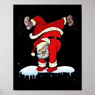 Tancing Hip Hop Weihnachtsklaus Weihnachten Party Poster