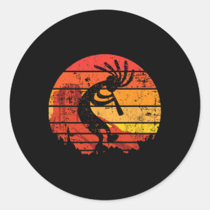 Tancing Kokopelli Southwest Usa Indianeramerikaner Runder Aufkleber