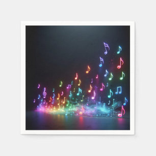 Tancing Neon Musical Notes Serviette
