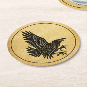 Tancing Norse Raven Runder Pappuntersetzer