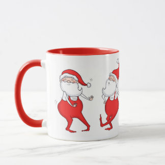 Tancing Santa Claus illustrierte Weihnachtsfeier T Tasse