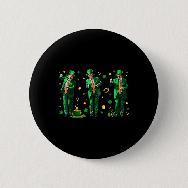 Tancing Trump St. Patricks Day , Uni-Erwachsene, Button (Vorderseite)