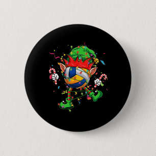 Tancing Volleyball Ball Elf Hat Scute S Niedlich S Button