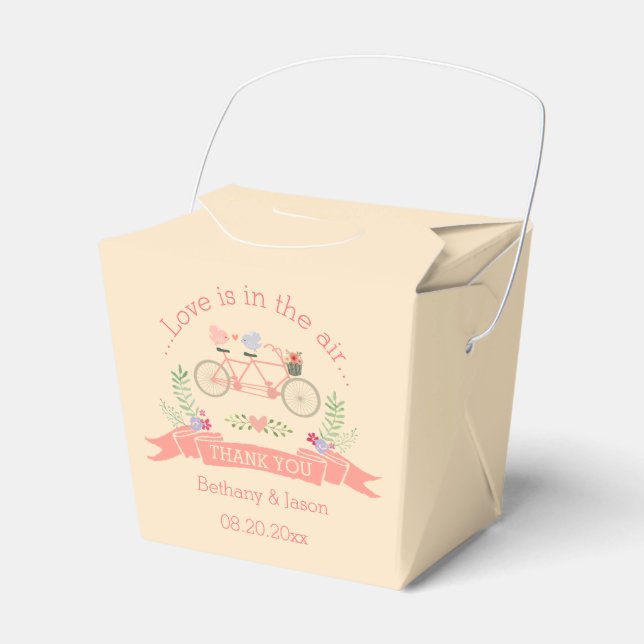 Tandem Bicycle, Birds und Banner Wedding Vielen Da Geschenkschachtel (Vorderseite)