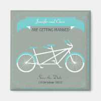 Tandem Bicycle Moderne Hochzeit Graue Save the Dat