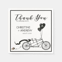 Tandem Bicycle Romantische Lässige Hochzeit Custom Serviette