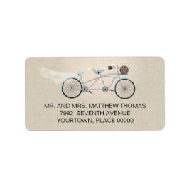 Tandem Bicycle Wedding Rücksendeadresse Adressaufkleber