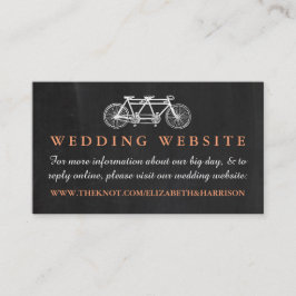 Tandem Bicycles auf der Website für Hochzeiten auf Begleitkarte