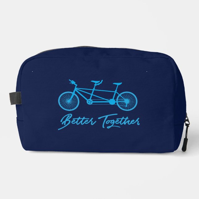 Tandem Bike Better Together Blue Waschbeutel (Vorderseite)