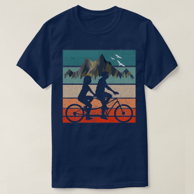 tandem bike cycling cyclist couple gift  T-Shirt (Design vorne)