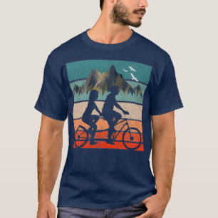 tandem bike cycling cyclist couple gift  T-Shirt