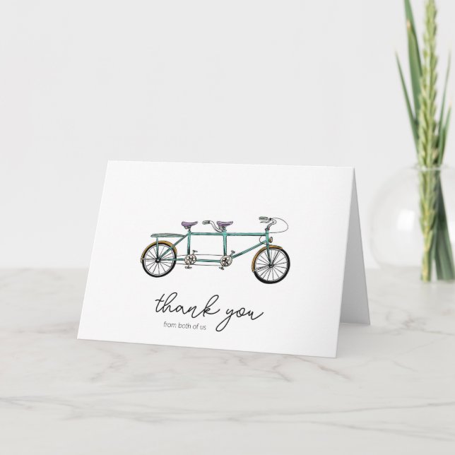 Tandem Bike Danke von beiden, Hochzeit (Vorderseite)