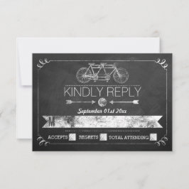 Tandem-Bikerkartentafel Typografie Wedding RSVP