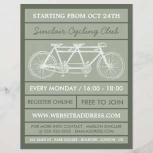 Tandem-Fahrrad, Flyer für Radwerbung