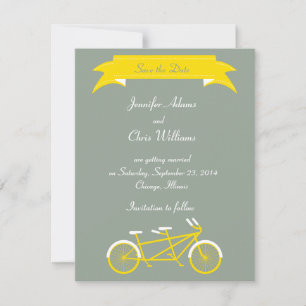 Tandem-Fahrrad (Gelb / Grau) Save the Date