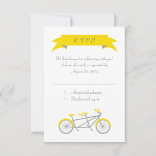 Tandem-Fahrrad (grau / gelb / weiß) UAWG RSVP Karte