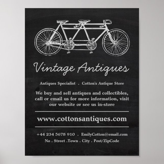 Tandem Fahrrad & Halbpension, Antiquitätenhändler, Poster (Vorne)