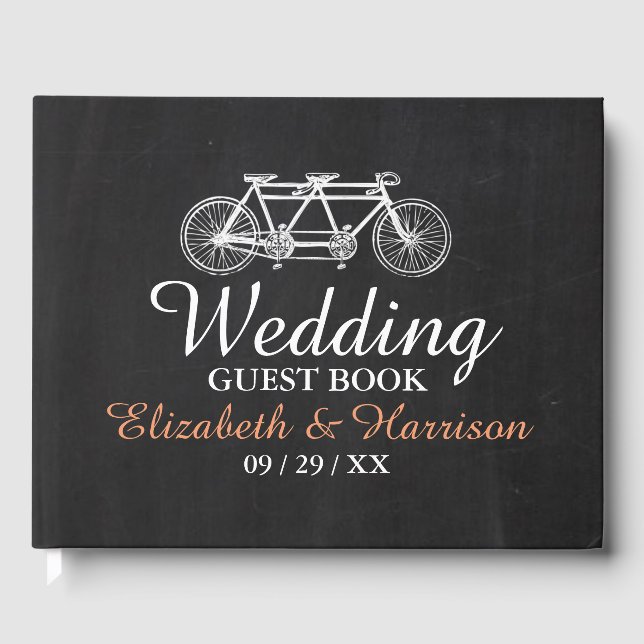 Tandem-Fahrrad-Hochzeit auf Halbpension Gästebuch (Vorderseite)