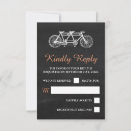 Tandem-Fahrrad-Hochzeit auf Halbpension RSVP Karte