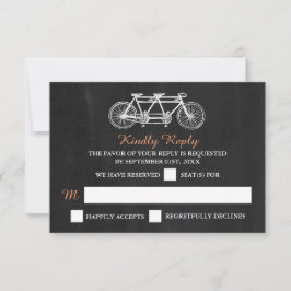 Tandem-Fahrrad-Hochzeit auf Halbpension RSVP Karte