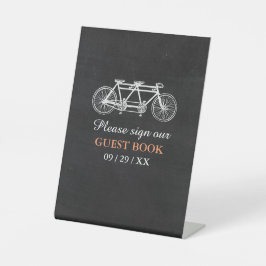 Tandem-Fahrrad-Hochzeit auf Halbpension Sockelschild