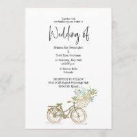 Tandem Fahrrad Lässig Hochzeit Einladung kein Foto