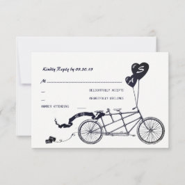 Tandem Fahrrad Romantische Lässige Hochzeit RSVP