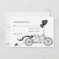 Tandem Fahrrad Romantische Lässige Hochzeit RSVP