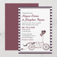 Tandem Fahrrad Romantische Lässige Hochzeitseinlad