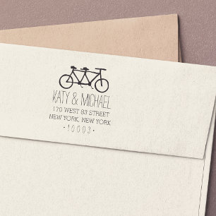 Tandem Fahrrad-Rücksendeadresse Briefmarke Permastempel
