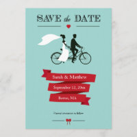 Tandem-Fahrrad Save-the-Date-Karten