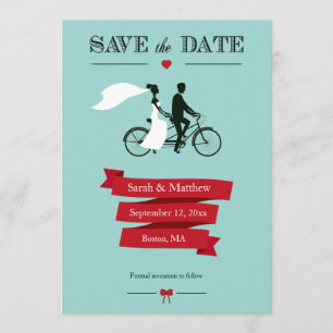 Tandem-Fahrrad Save-the-Date-Karten Save The Date