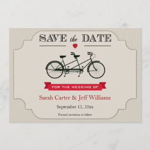 Tandem-Fahrrad Speichern Sie die Datumskarten Save The Date