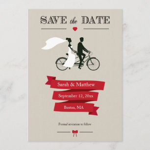 Tandem-Fahrrad Speichern Sie die Datumskarten Save The Date