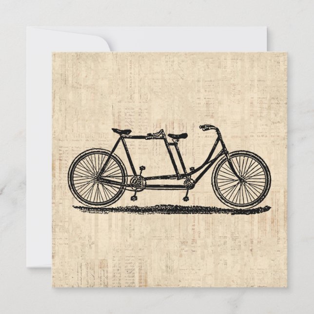 Tandem Fahrrad Zwei Personen Fahrrad Antik Fahrrad Karte (Vorderseite)