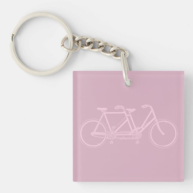 Tandem Fahrrad Zweisitzer Fahrrad Art CUSTOM FARBE Schlüsselanhänger (Vorderseite)
