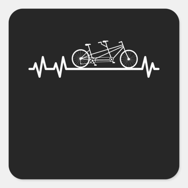 Tandem-Fahrradpuls-Paar Quadratischer Aufkleber (Vorderseite)