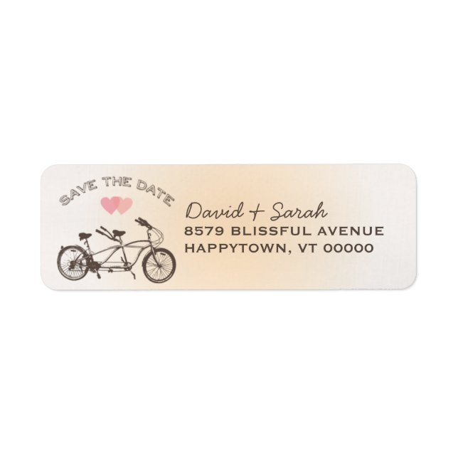 Tandem-Fahrradsiegel Save the Date (Vorne)