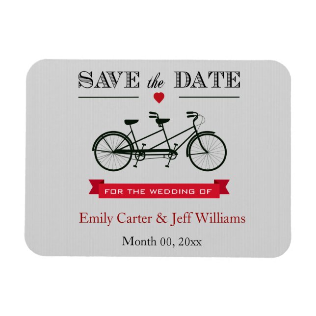 Tandem-FahrradWedding Save the Date-Magnete Magnet (Horizontal)