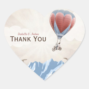 TANDEM LIEBE TRAUM Danke Hochzeitsaufkleber Herz-Aufkleber