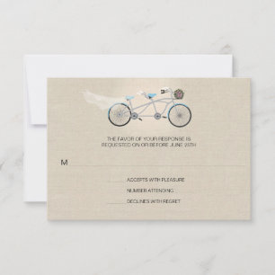 Tandem Mariage de vélo Faux Linen RSVP