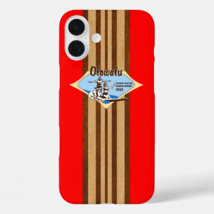 Tandem surfen Hawaiianische Imitate Holzsurfboard iPhone 16 Plus Hülle