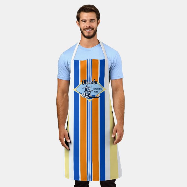 Tandem Surfen Hawaiianisches Vintages Surfdesign - Schürze (Getragen)