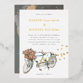 tandem vélo carte du monde faire-part de mariage