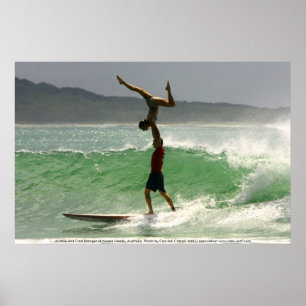 Tandemsurfen bei Noosa Poster