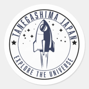 Tanegashima Japan Erkunde das Universum Runder Aufkleber