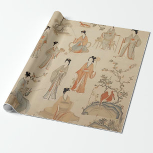 Tang Dynsty Handmaidens Geschenkwrap Geschenkpapier
