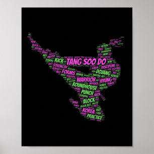 Tang Soo Do Girls Ausbildung für Kampfkunst Poster