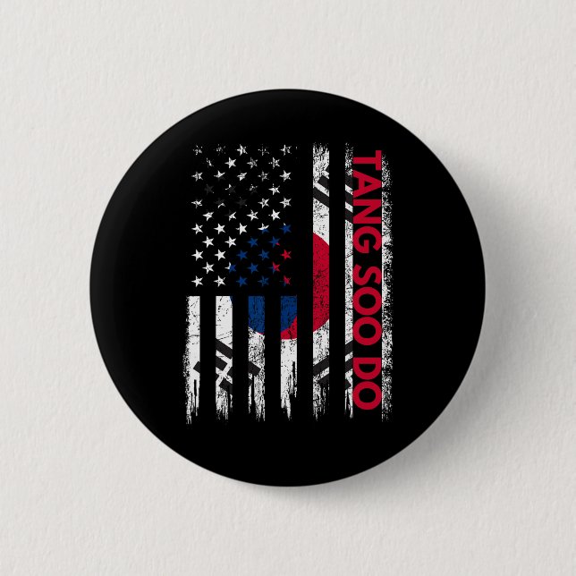 Tang Soo Do Karate Martial Arts Training Korean Fl Button (Vorderseite)